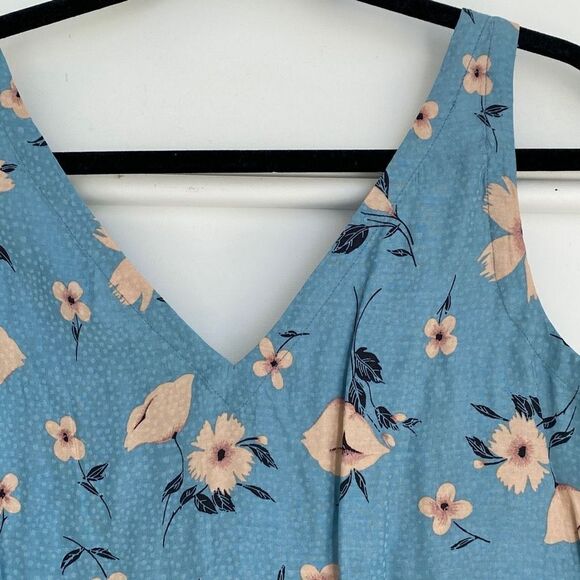 Rebecca Taylor Daniela Silk Blend Sleeveless Floral Blouse Tank Top Blue XS - Picture 8 of 13